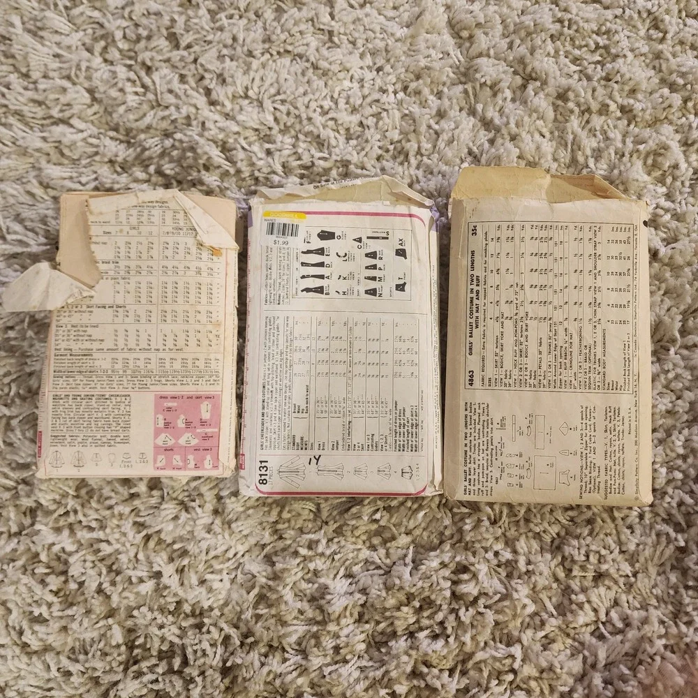 Vintage Simplicity Sewing Patterns Lot Girl Costumes Cheerleader‎ Ballet
